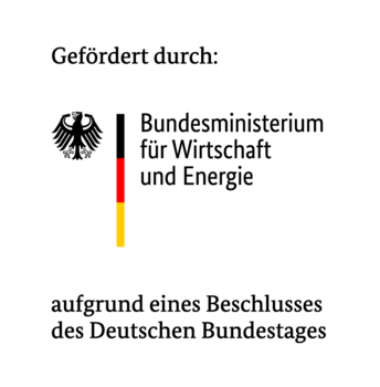 Label "Gefördert durch Bundesministerium für Wirtschaft und Energie"