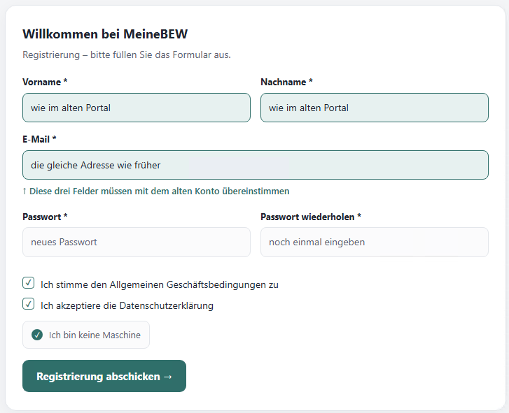 BEW Berliner Energie und Wärme | Versorgungslösungen | Fernwärme (Kundenportal; Formular)