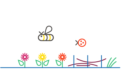 Pflanz was!-Stadtgarten in Berlin Mitte - Illustration Bienenwiese Totholzecke