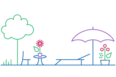 Pflanz was!-Stadtgarten in Berlin Mitte - Illustration Blick ins Grüne