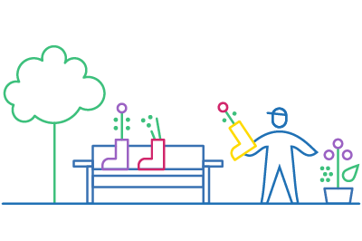 Pflanz was!-Stadtgarten in Berlin Mitte - Illustration Freizeit mit Kindern